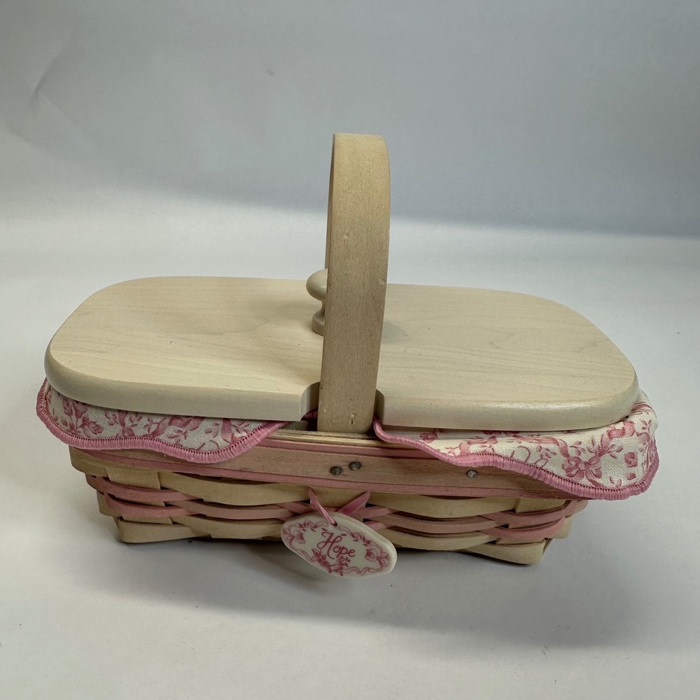 Longaberger 2000 Horizon of Hope Basket Wood Lid Liner Protector American Cancer - Picture 1 of 11